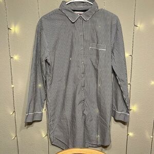 NWOT Victoria’s Secret Blue and White Pin Striped Night Shirt